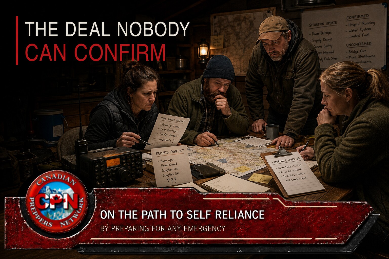 Preparedness group comparing conflicting reports during an emergency